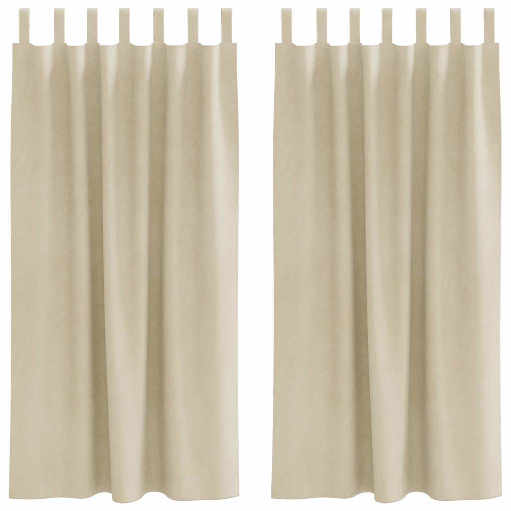 Vidaxl Verdunkelungsvorhänge 2 Stück Creme 140 x 175 cm Samt