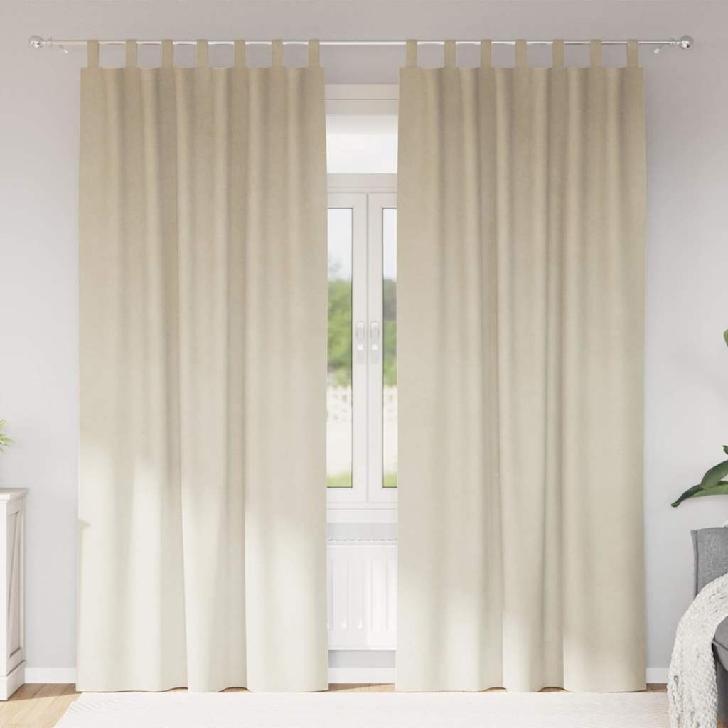 Vidaxl Verdunkelungsvorhänge 2 Stück Creme 140 x 225 cm Samt