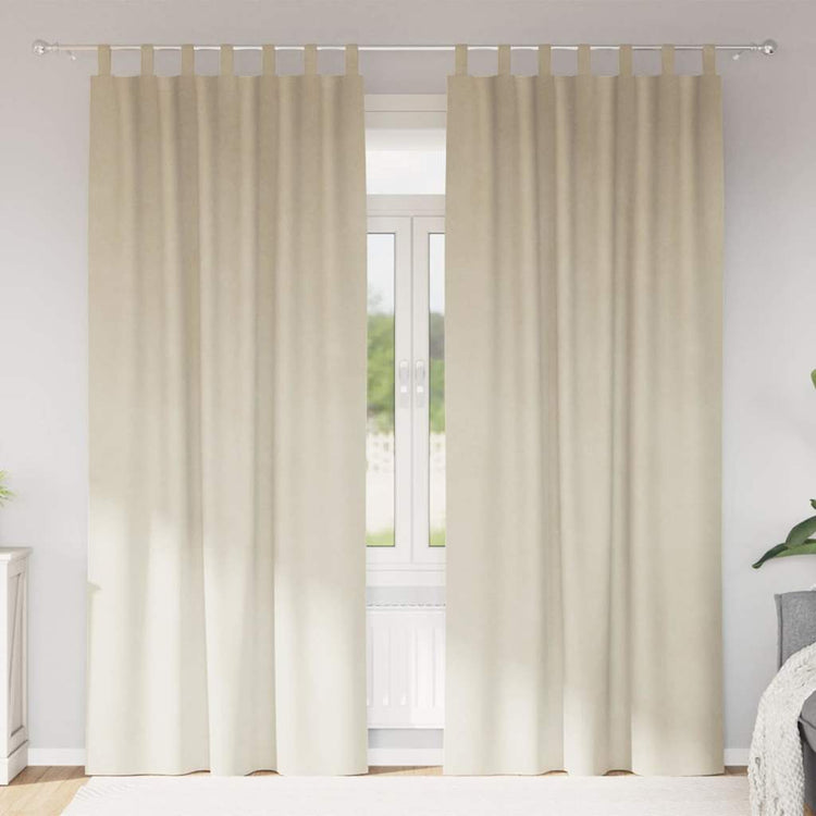 Vidaxl Verdunkelungsvorhänge 2 Stück Creme 140 x 245 cm Samt