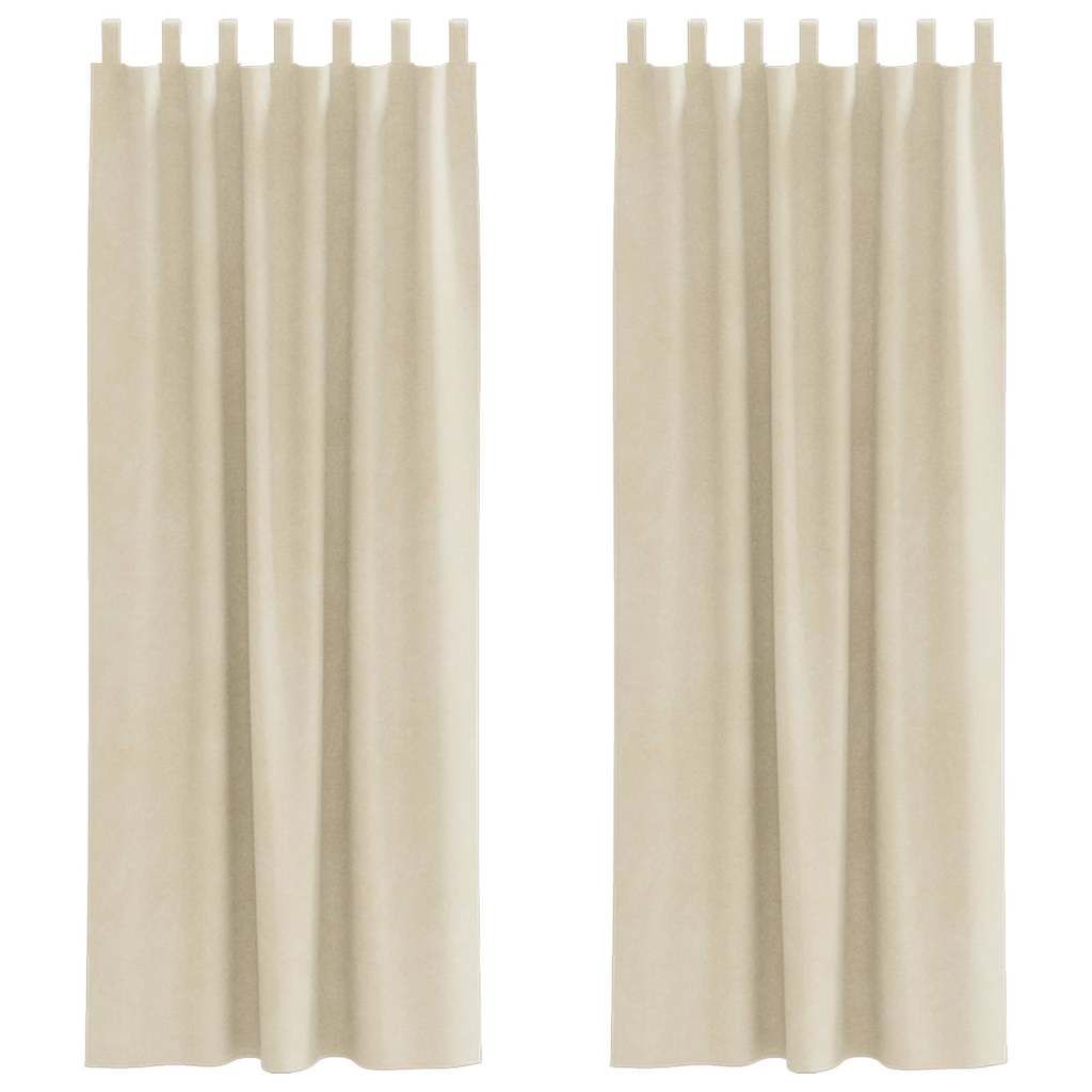 Vidaxl Verdunkelungsvorhänge 2 Stück Creme 140 x 245 cm Samt