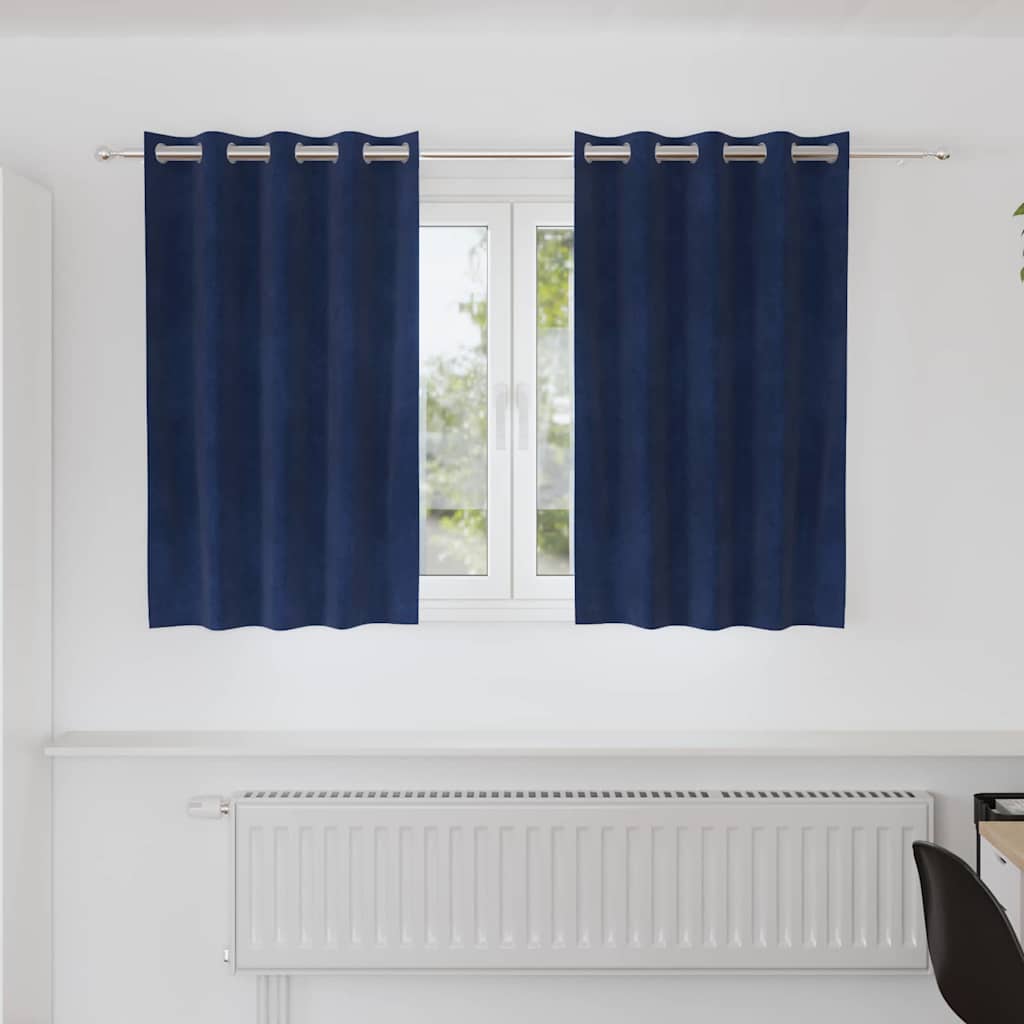 Vidaxl Verdunkelungsvorhänge 2 Stück dunkelblau 140 x 140 cm Samt