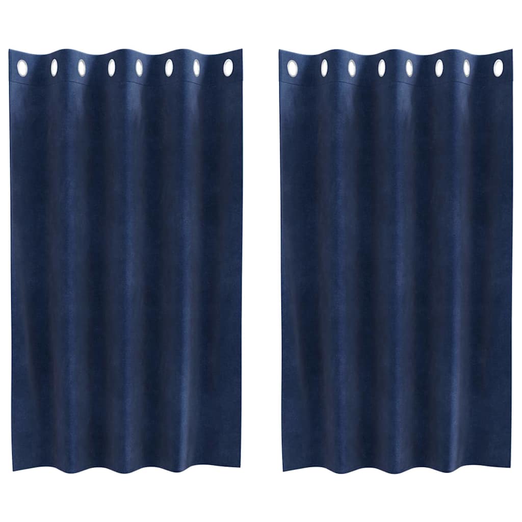 Vidaxl Verdunkelungsvorhänge 2 Stück dunkelblau 140 x 140 cm Samt