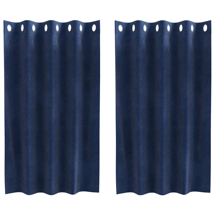 Vidaxl Verdunkelungsvorhänge 2 Stück dunkelblau 140 x 140 cm Samt