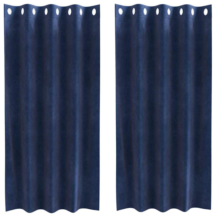 Vidaxl Verdunkelungsvorhänge 2 Stück dunkelblau 140 x 175 cm Samt