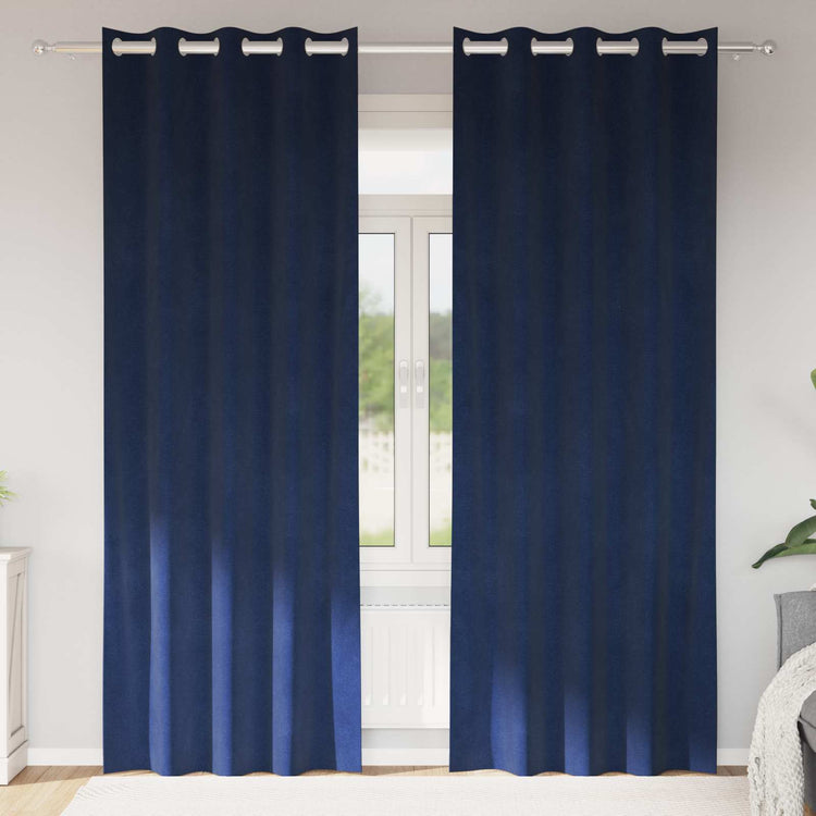 Vidaxx Verdunkelungsvorhänge 2 Stück dunkelblau 140 x 225 cm Samt