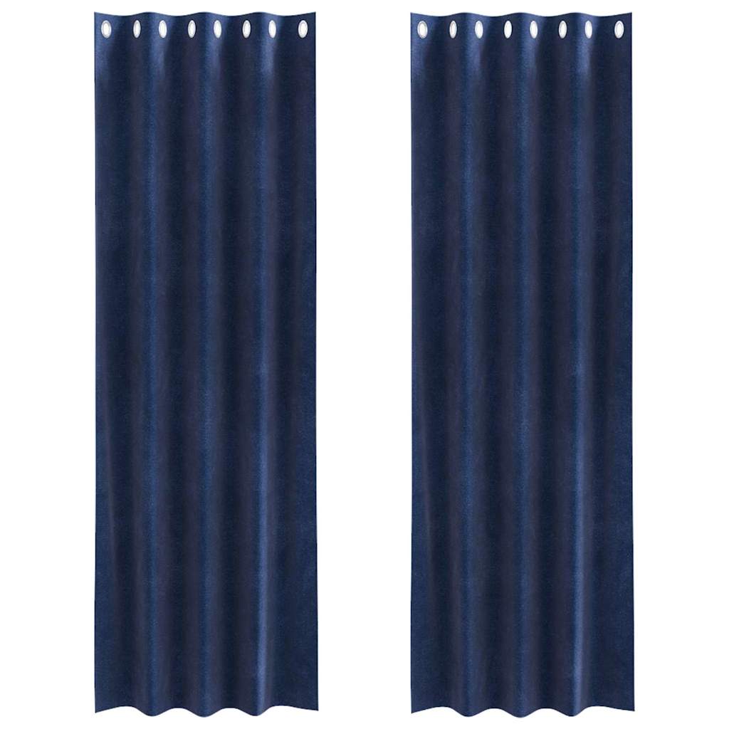 Vidaxl Verdunkelungsvorhänge 2 Stück dunkelblau 140 x 245 cm Samt