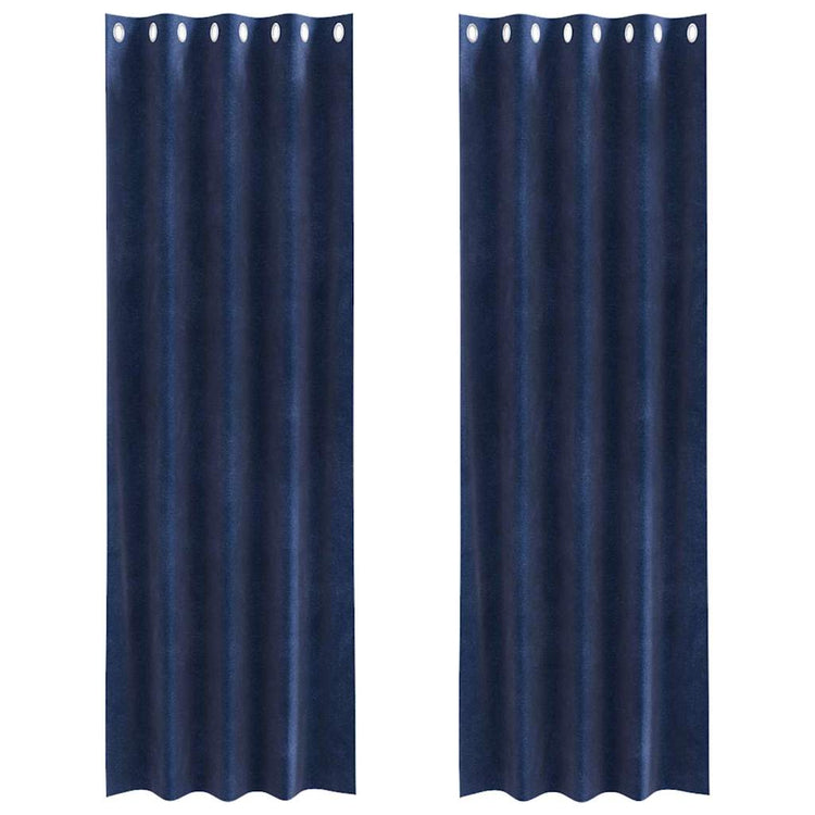 Vidaxl Verdunkelungsvorhänge 2 Stück dunkelblau 140 x 245 cm Samt