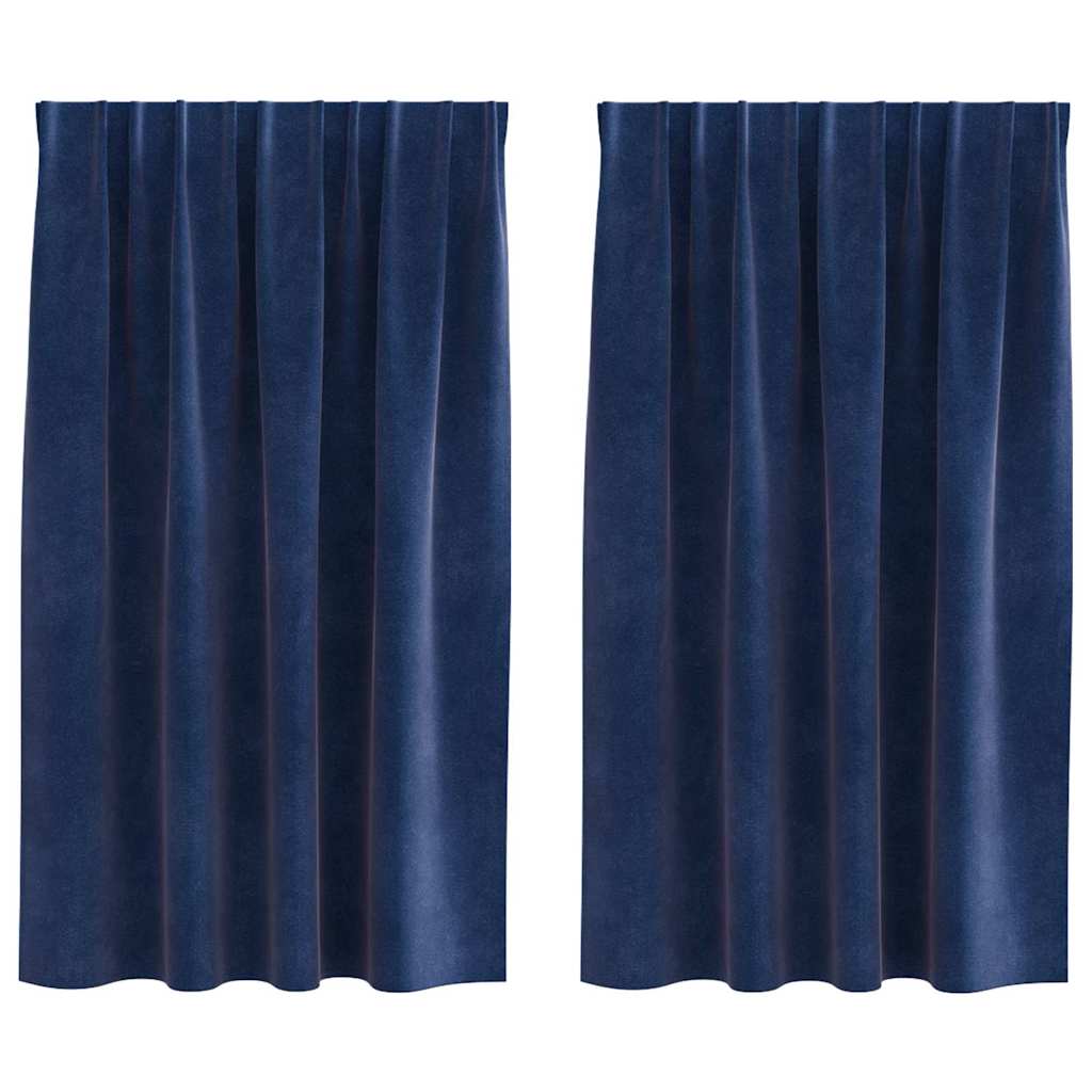 Vidaxl Verdunkelungsvorhänge 2 Stück dunkelblau 140 x 140 cm Samt