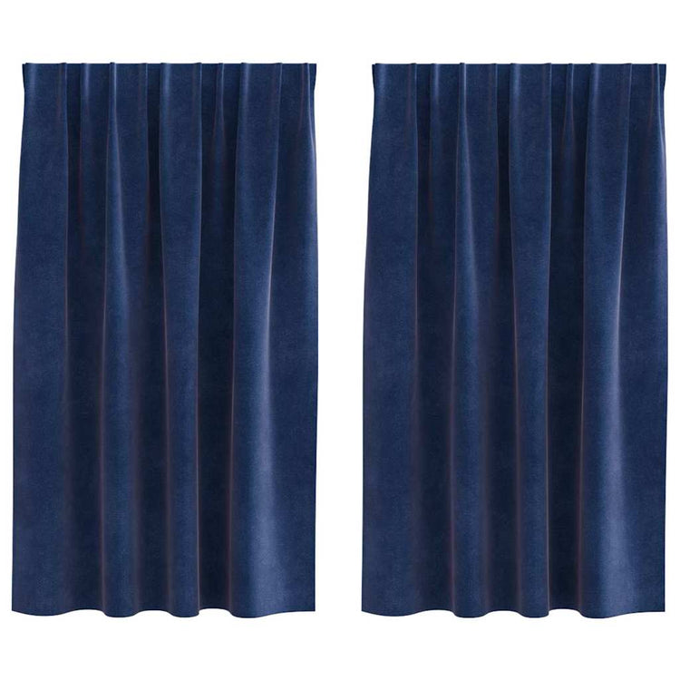 Vidaxl Verdunkelungsvorhänge 2 Stück dunkelblau 140 x 140 cm Samt