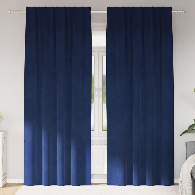 Vidaxl Verdunkelungsvorhänge 2 Stück dunkelblau 140 x 245 cm Samt