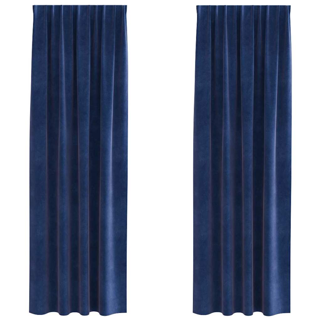 Vidaxl Verdunkelungsvorhänge 2 Stück dunkelblau 140 x 245 cm Samt