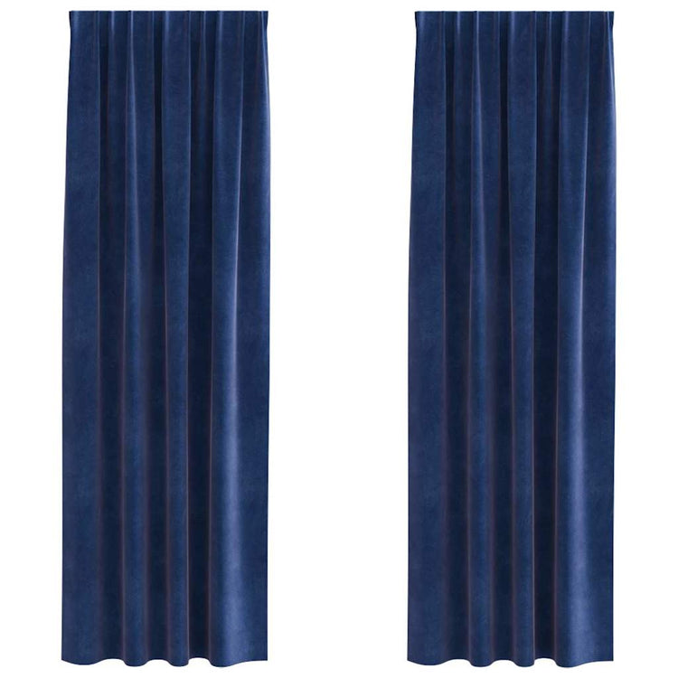 Vidaxl Verdunkelungsvorhänge 2 Stück dunkelblau 140 x 245 cm Samt