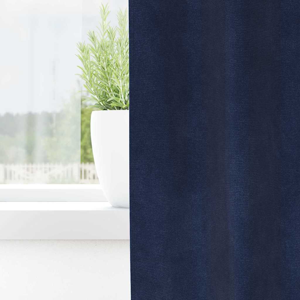 Vidaxl Verdunkelungsvorhänge 2 Stück dunkelblau 140 x 140 cm Samt