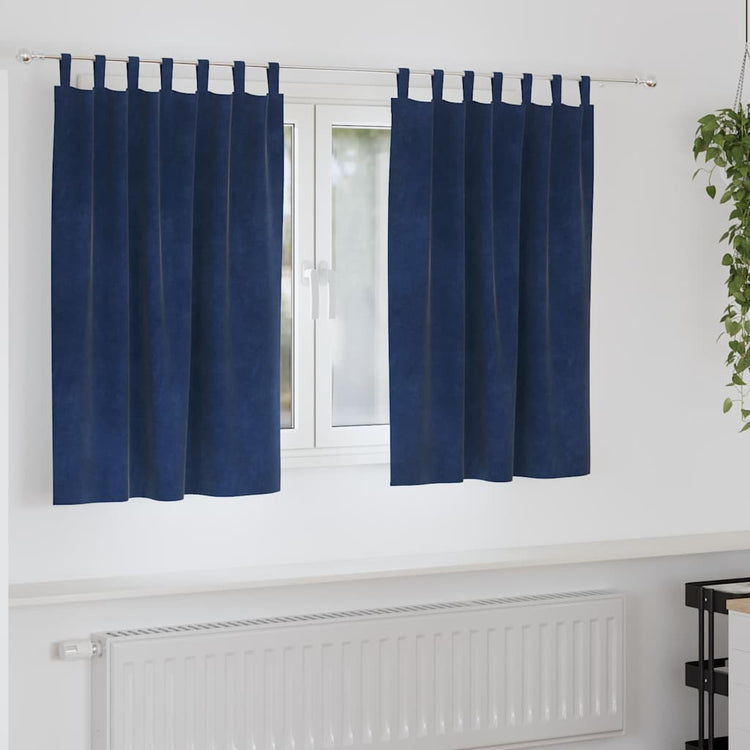 Vidaxl Verdunkelungsvorhänge 2 Stück dunkelblau 140 x 140 cm Samt