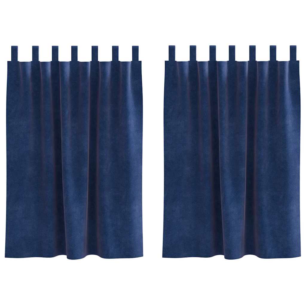 Vidaxl Verdunkelungsvorhänge 2 Stück dunkelblau 140 x 140 cm Samt