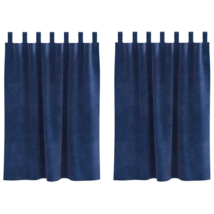 Vidaxl Verdunkelungsvorhänge 2 Stück dunkelblau 140 x 140 cm Samt
