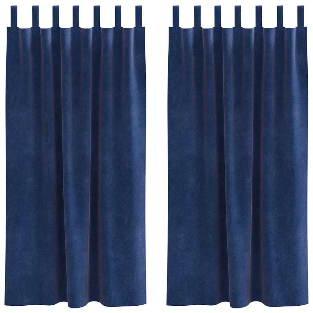 Vidaxl Verdunkelungsvorhänge 2 Stück dunkelblau 140 x 175 cm Samt