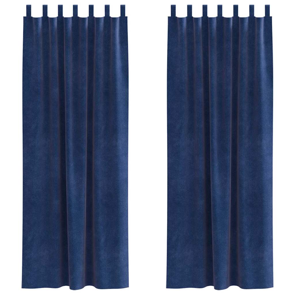 Vidaxx Verdunkelungsvorhänge 2 Stück dunkelblau 140 x 225 cm Samt