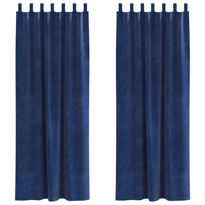 Vidaxx Verdunkelungsvorhänge 2 Stück dunkelblau 140 x 225 cm Samt