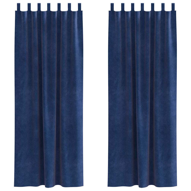Vidaxl Verdunkelungsvorhänge 2 Stück dunkelblau 140 x 245 cm Samt