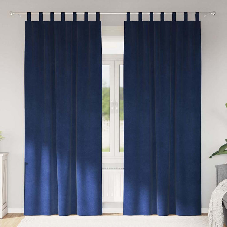 Vidaxl Verdunkelungsvorhänge 2 Stück dunkelblau 140 x 260 cm Samt