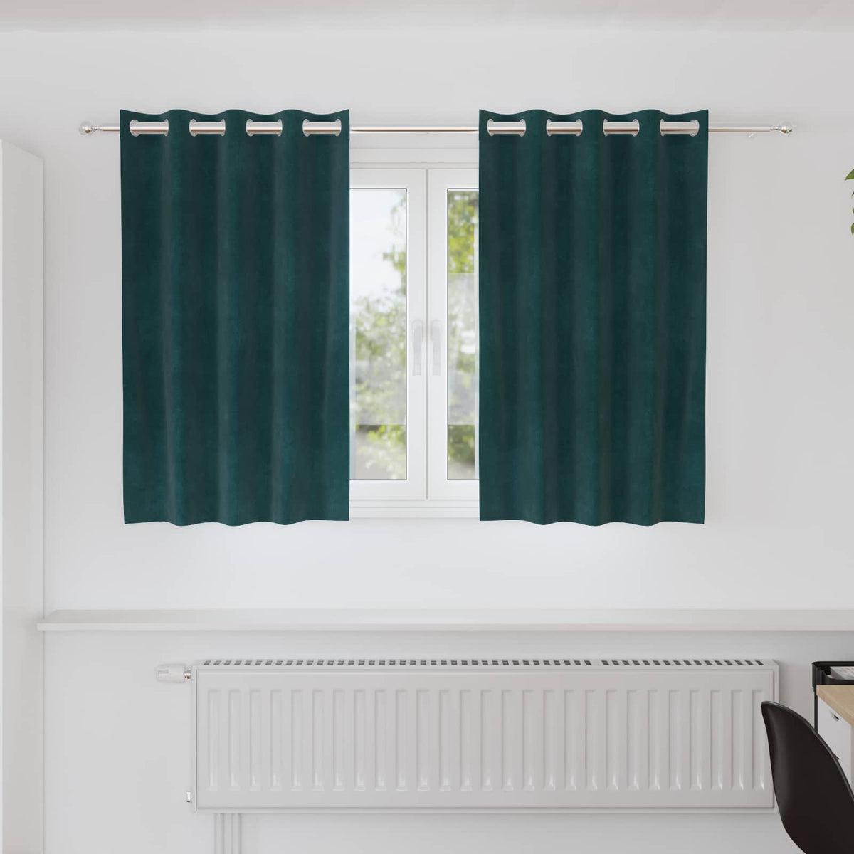 Vidaxl Verdunkelungsvorhänge 2 Stück dunkelgrün 140 x 140 cm Samt