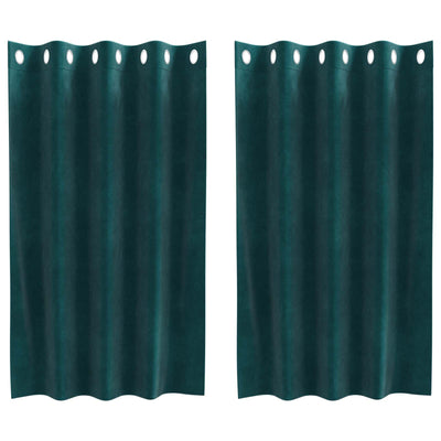 Vidaxl Verdunkelungsvorhänge 2 Stück dunkelgrün 140 x 140 cm Samt