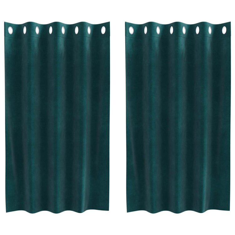 Vidaxl Verdunkelungsvorhänge 2 Stück dunkelgrün 140 x 140 cm Samt