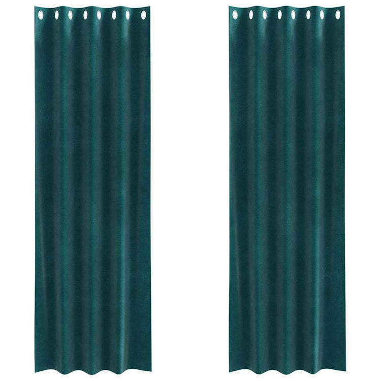 Vidaxx Verdunkelungsvorhänge 2 Stück dunkelgrün 140 x 225 cm Samt