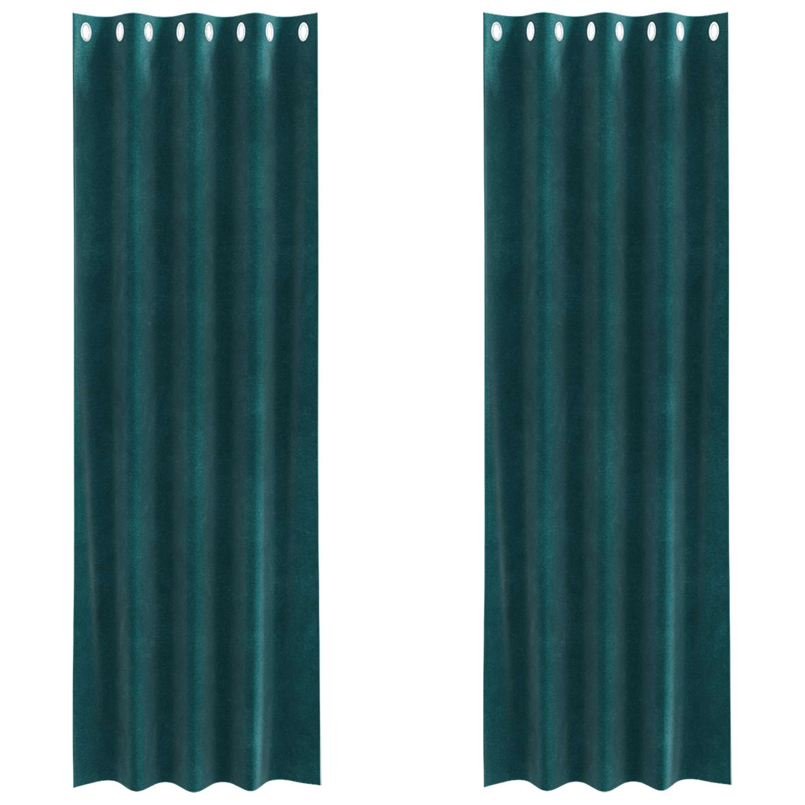 Vidaxx Verdunkelungsvorhänge 2 Stück dunkelgrün 140 x 245 cm Samt