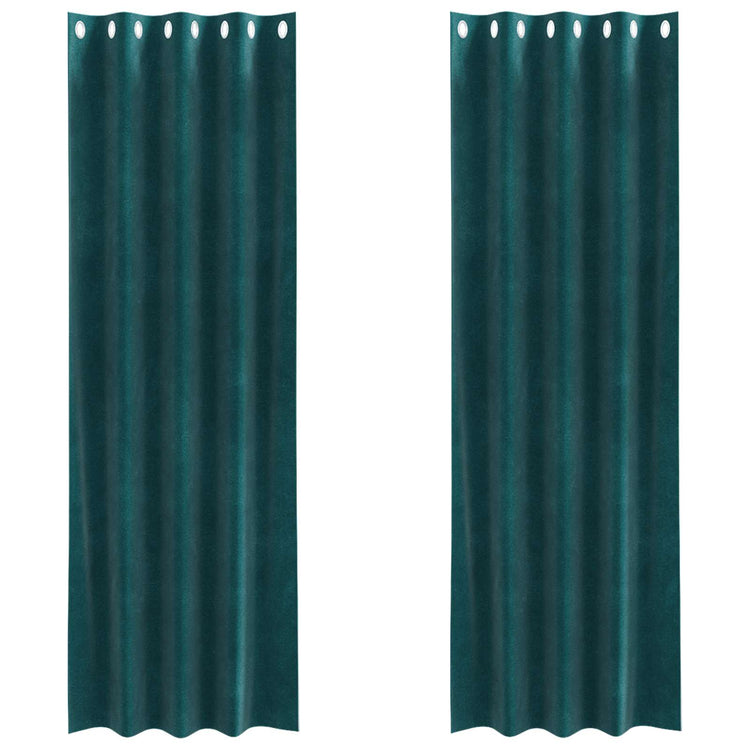Vidaxx Verdunkelungsvorhänge 2 Stück dunkelgrün 140 x 245 cm Samt