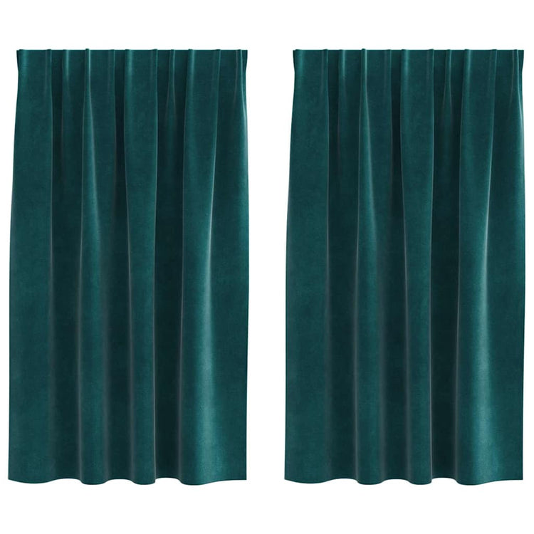 Vidaxl Verdunkelungsvorhänge 2 Stück dunkelgrün 140 x 140 cm Samt