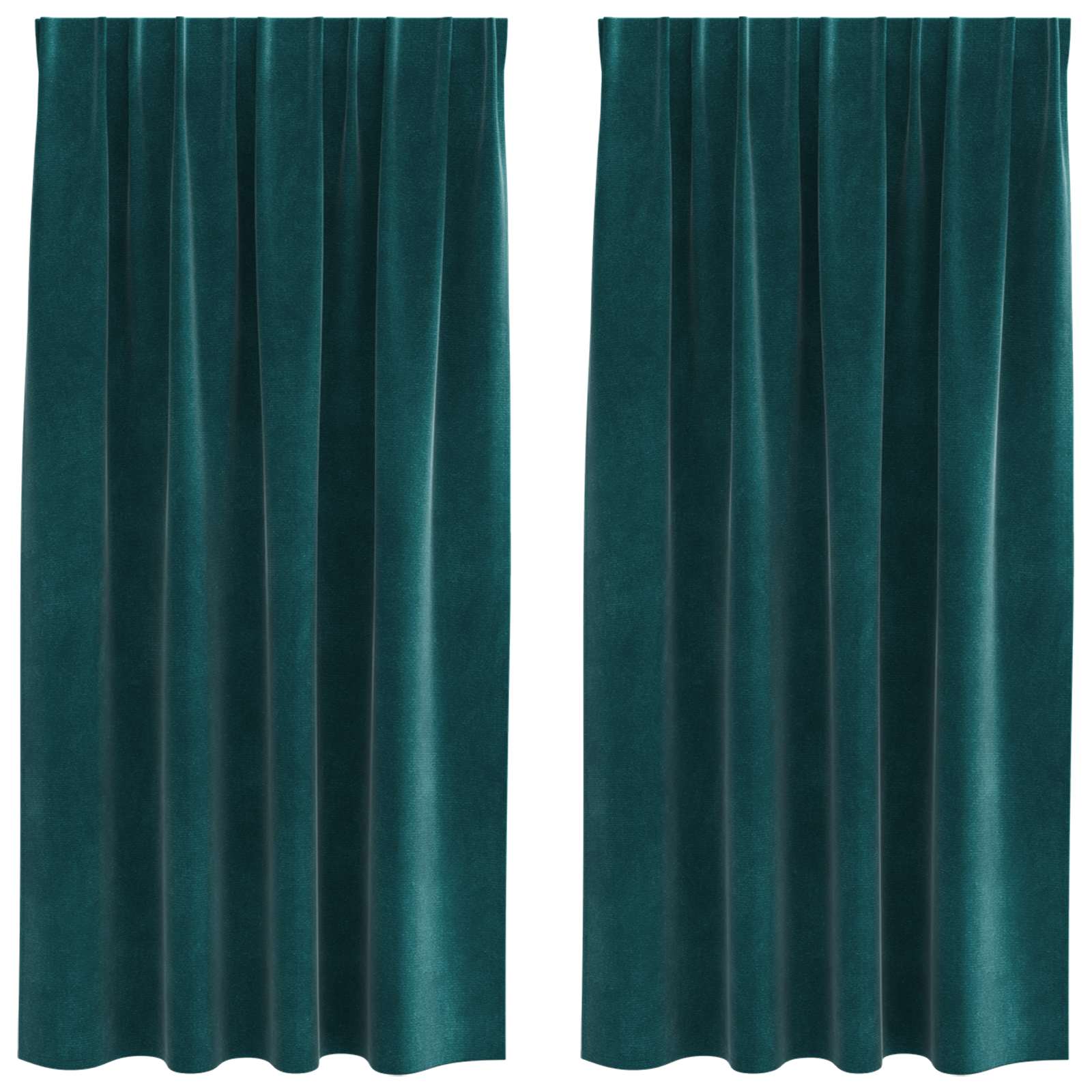 Vidaxx Verdunkelungsvorhänge 2 Stück dunkelgrün 140 x 175 cm Samt