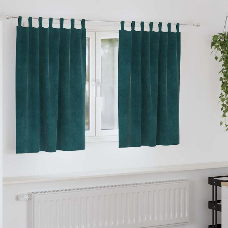 Vidaxl Verdunkelungsvorhänge 2 Stück dunkelgrün 140 x 140 cm Samt