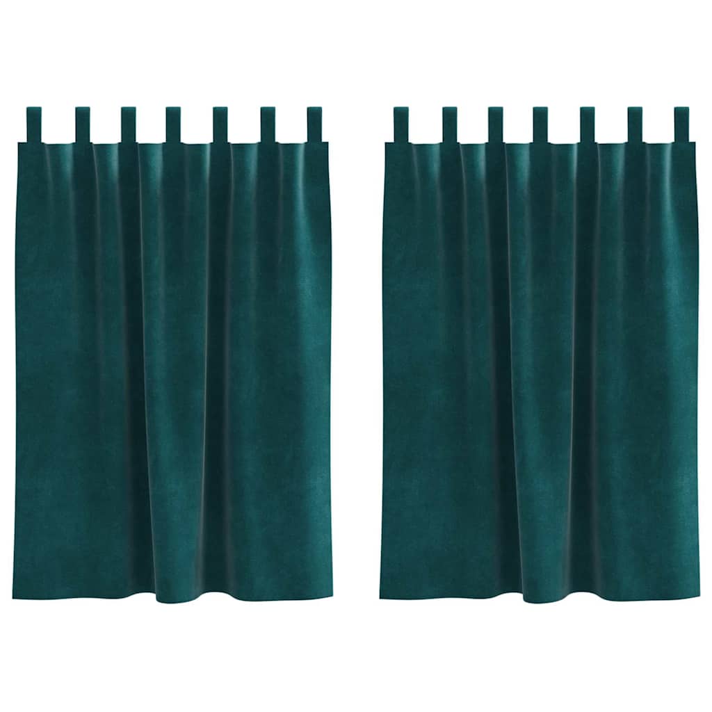 Vidaxl Verdunkelungsvorhänge 2 Stück dunkelgrün 140 x 140 cm Samt