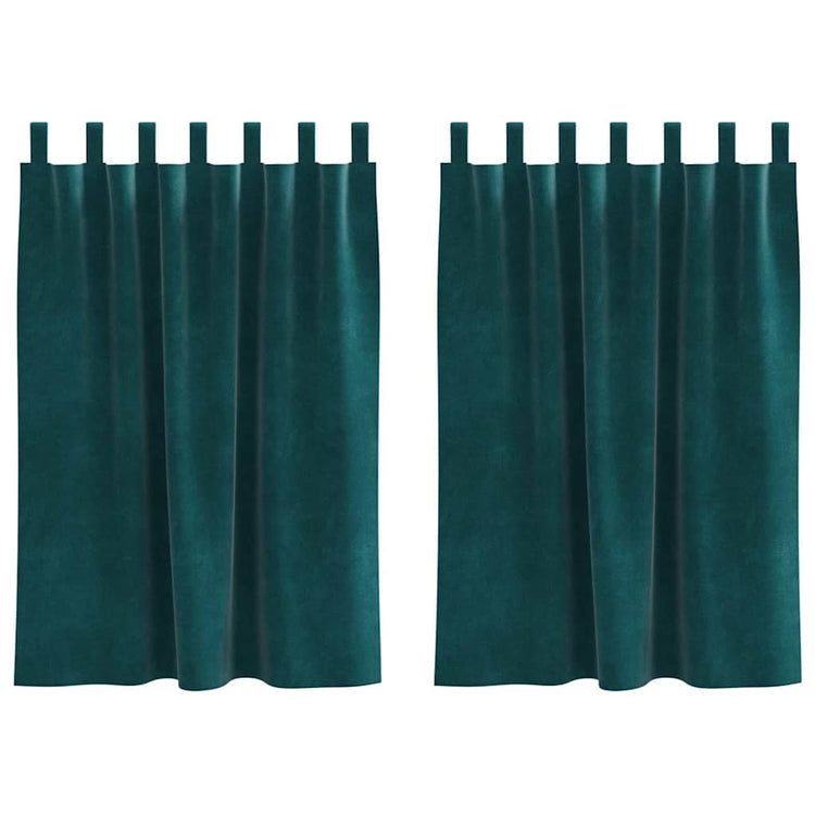 Vidaxl Verdunkelungsvorhänge 2 Stück dunkelgrün 140 x 140 cm Samt