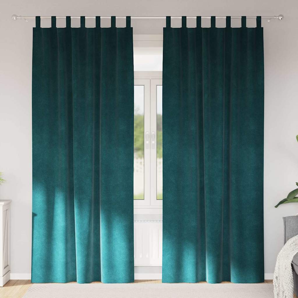 Vidaxx Verdunkelungsvorhänge 2 Stück dunkelgrün 140 x 260 cm Samt