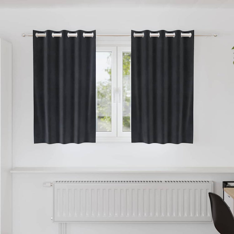 Vidaxl Verdunkelungsvorhänge 2 Stück dunkelgrau 140 x 140 cm Samt