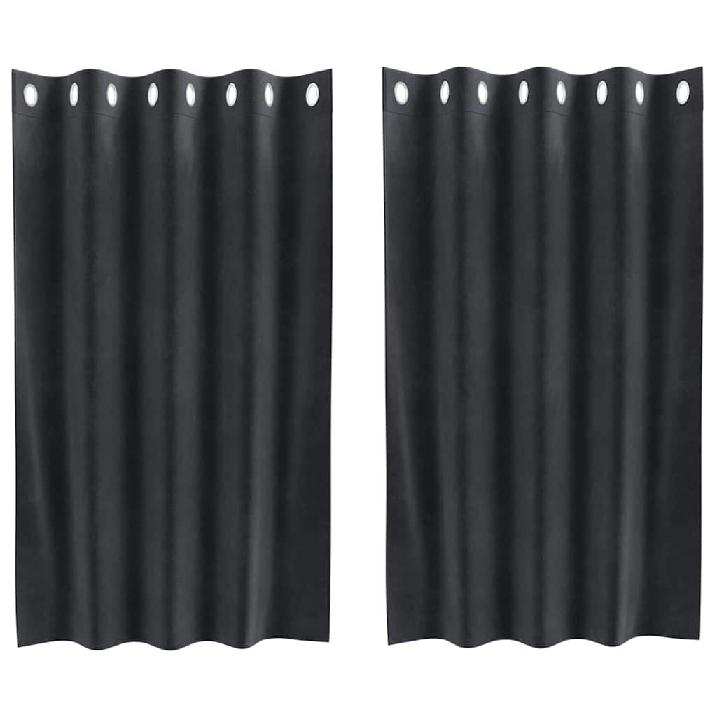 Vidaxl Verdunkelungsvorhänge 2 Stück dunkelgrau 140 x 140 cm Samt