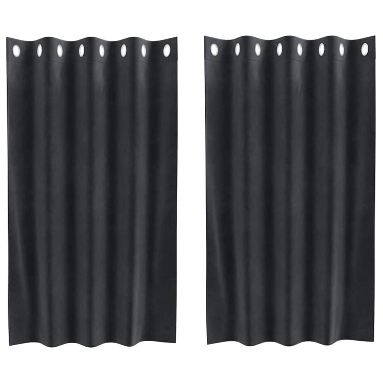 Vidaxl Verdunkelungsvorhänge 2 Stück dunkelgrau 140 x 140 cm Samt