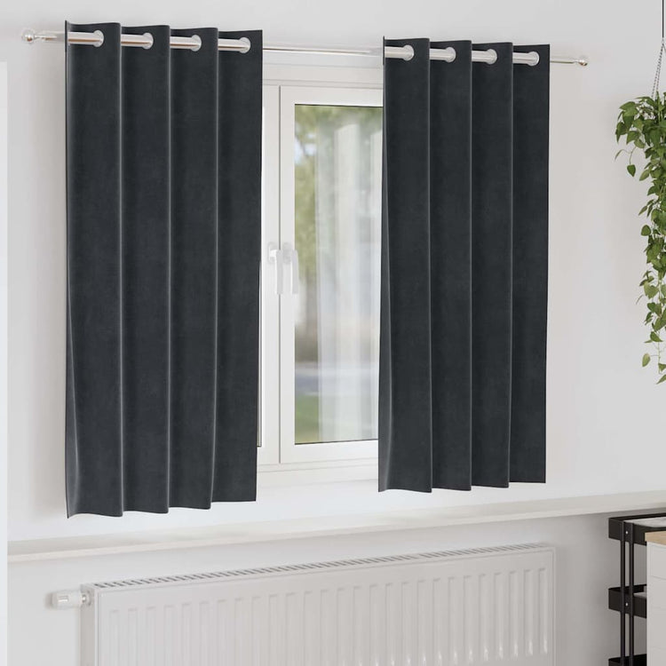 Vidaxl Verdunkelungsvorhänge 2 Stück dunkelgrau 140 x 175 cm Samt