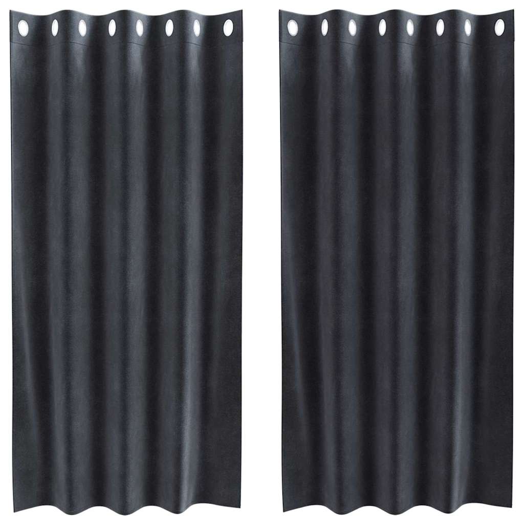 Vidaxl Verdunkelungsvorhänge 2 Stück dunkelgrau 140 x 175 cm Samt