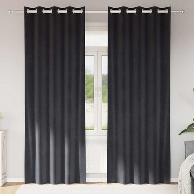 Vidaxl Verdunkelungsvorhänge 2 Stück dunkelgrau 140 x 225 cm Samt