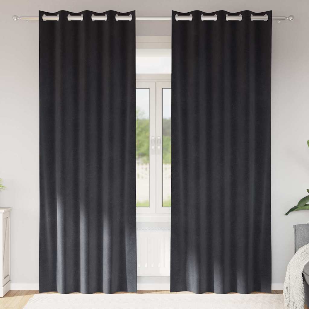Vidaxl Verdunkelungsvorhänge 2 Stück dunkelgrau 140 x 260 cm Samt