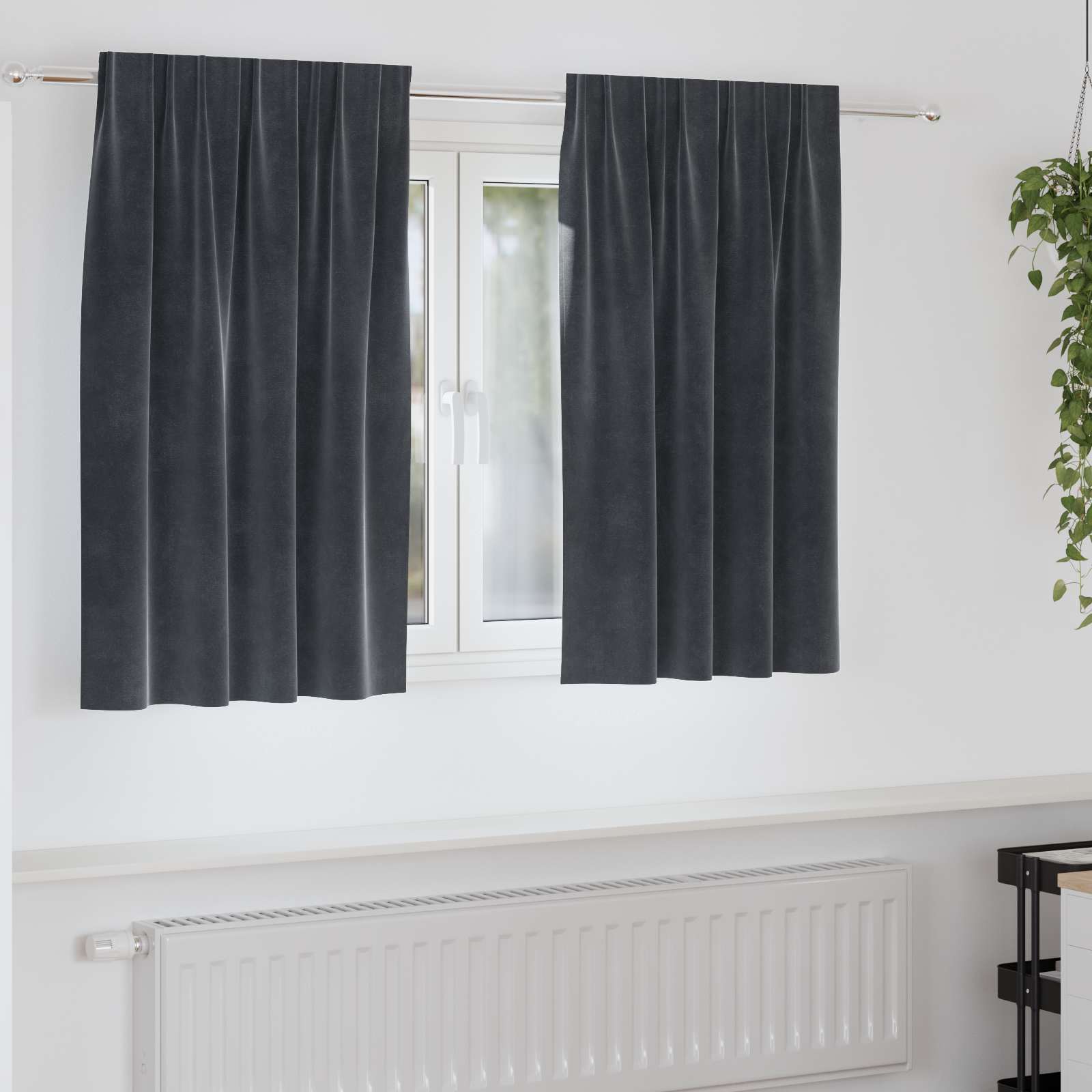 Vidaxl Verdunkelungsvorhänge 2 Stück dunkelgrau 140 x 140 cm Samt