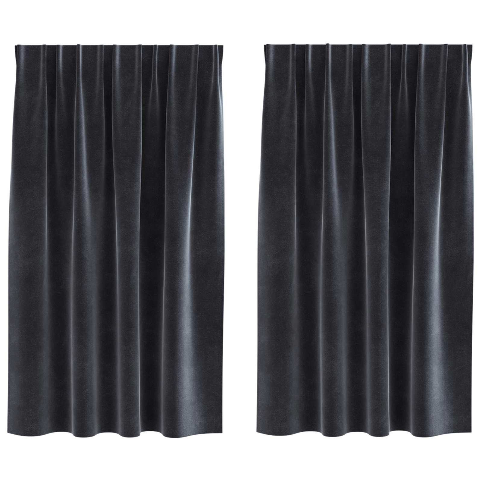 Vidaxl Verdunkelungsvorhänge 2 Stück dunkelgrau 140 x 140 cm Samt