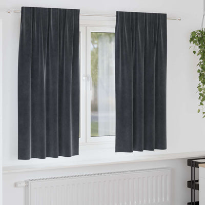 Vidaxl Verdunkelungsvorhänge 2 Stück dunkelgrau 140 x 175 cm Samt