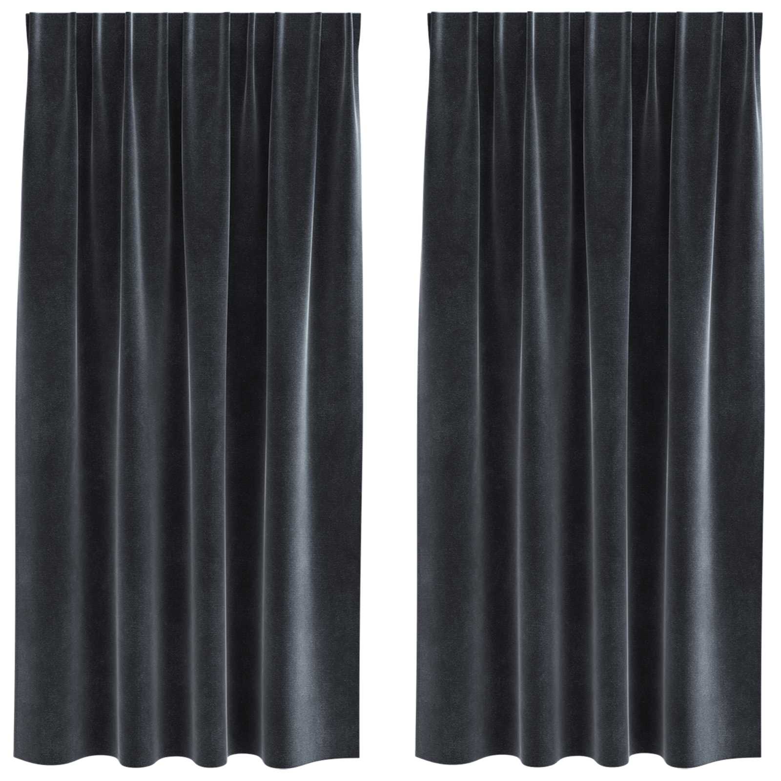 Vidaxl Verdunkelungsvorhänge 2 Stück dunkelgrau 140 x 175 cm Samt