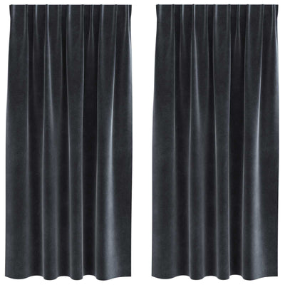 Vidaxl Verdunkelungsvorhänge 2 Stück dunkelgrau 140 x 175 cm Samt
