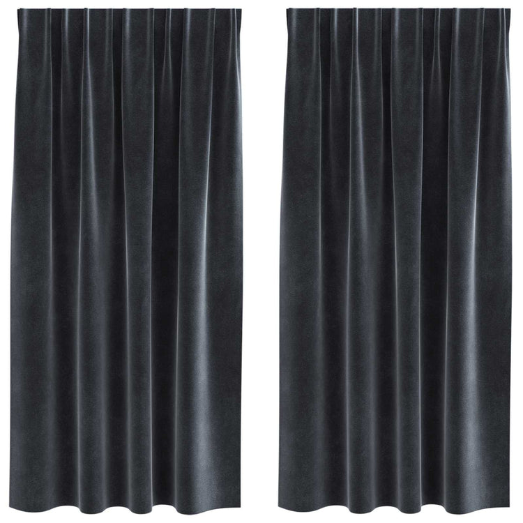 Vidaxl Verdunkelungsvorhänge 2 Stück dunkelgrau 140 x 175 cm Samt